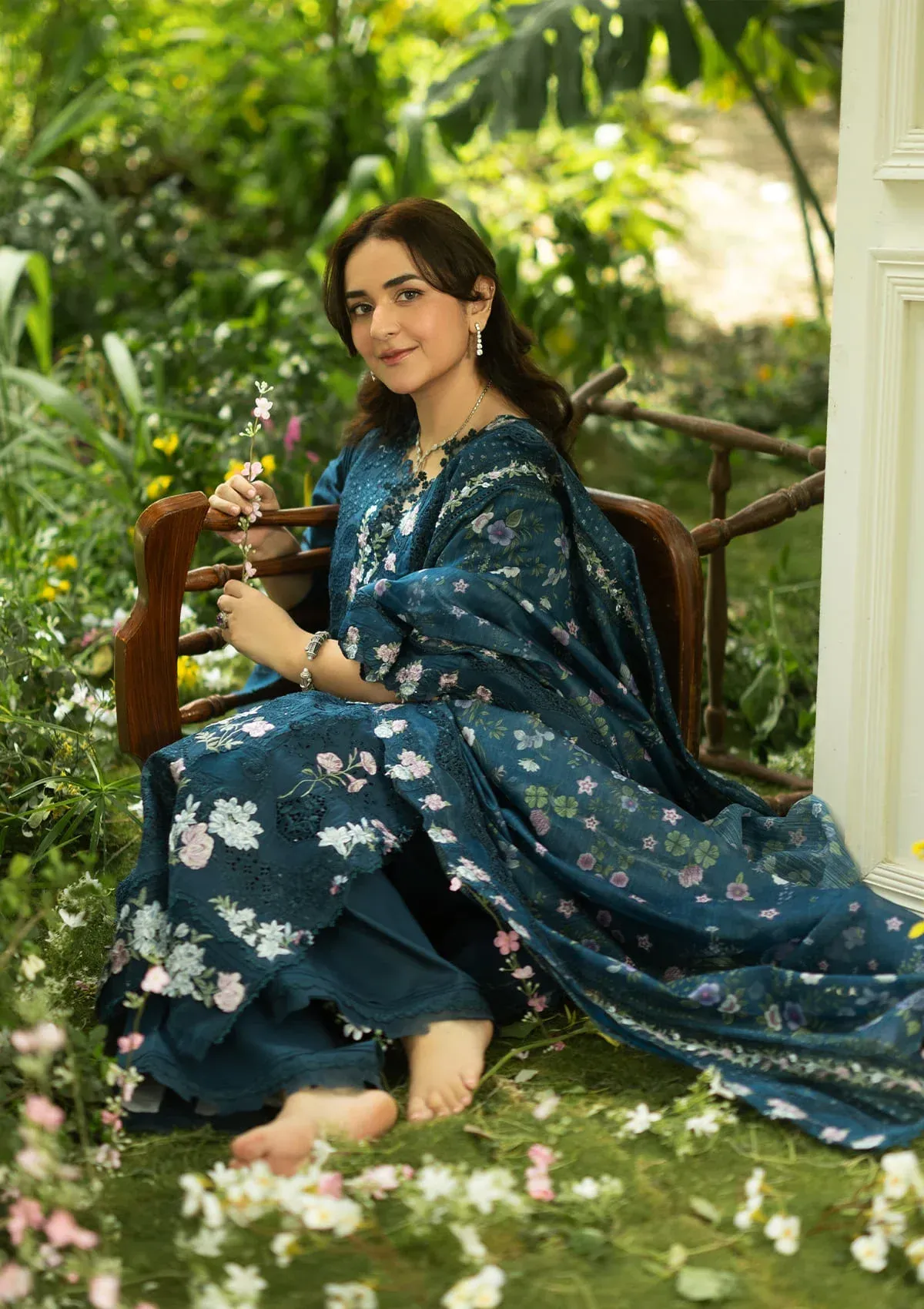 Elaf Luxury Lawn Vol 2 | 2026 || ELQ-3B EMERALD FERN - Image 2