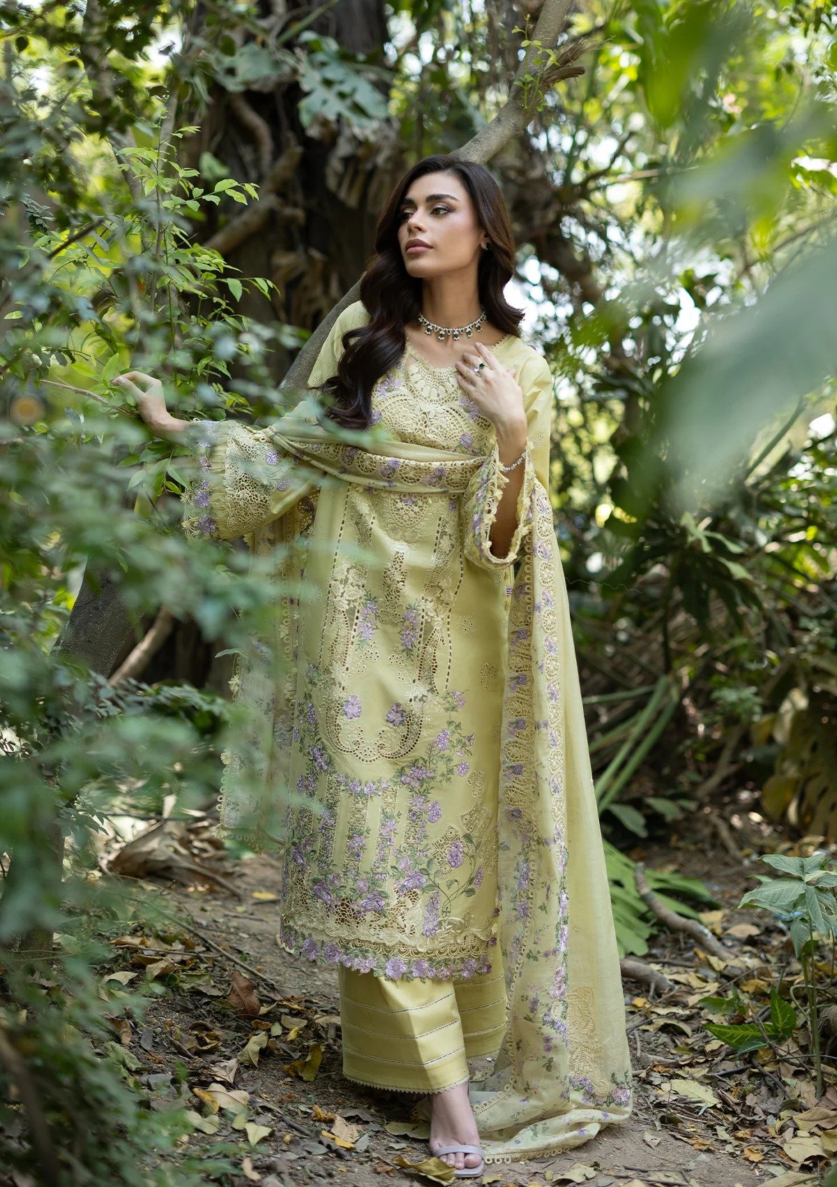 Elaf Luxury Lawn Vol 2 | 2026 || ELQ-7A BUTTER YELLOW