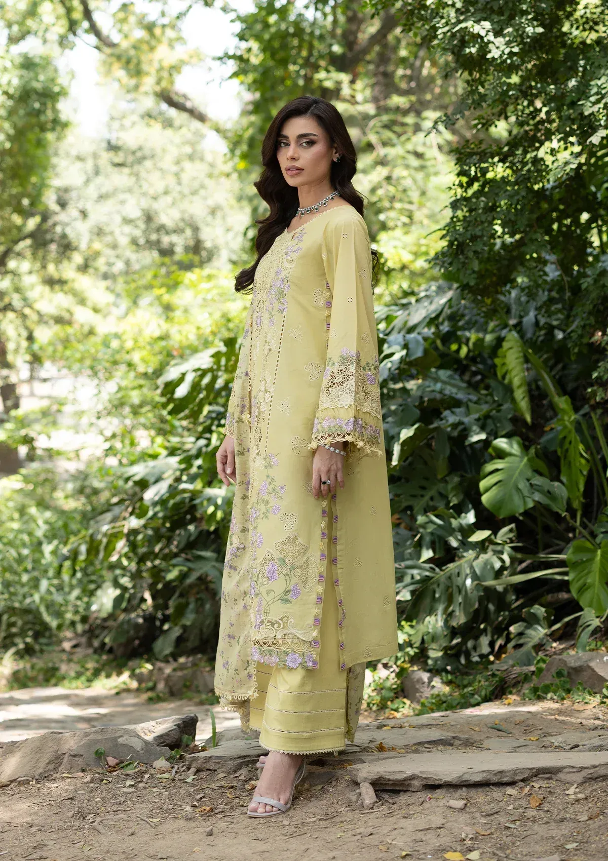 Elaf Luxury Lawn Vol 2 | 2026 || ELQ-7A BUTTER YELLOW - Image 4