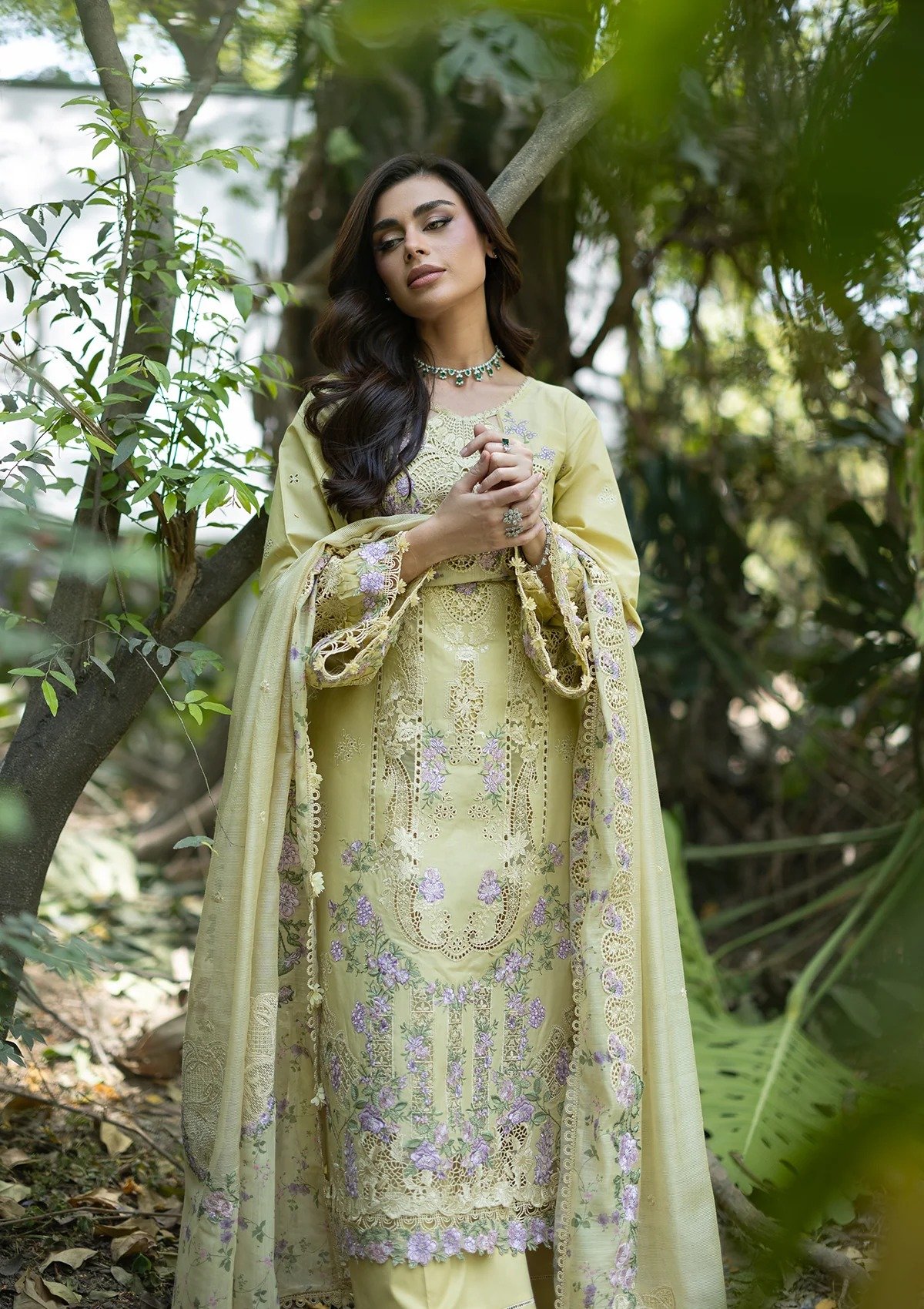 Elaf Luxury Lawn Vol 2 | 2026 || ELQ-7A BUTTER YELLOW - Image 5