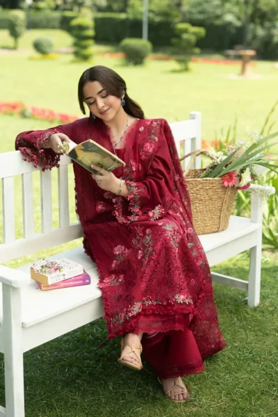 Elaf Luxury Lawn Vol 2 | 2026 || ELQ-4A FALLING PETALS