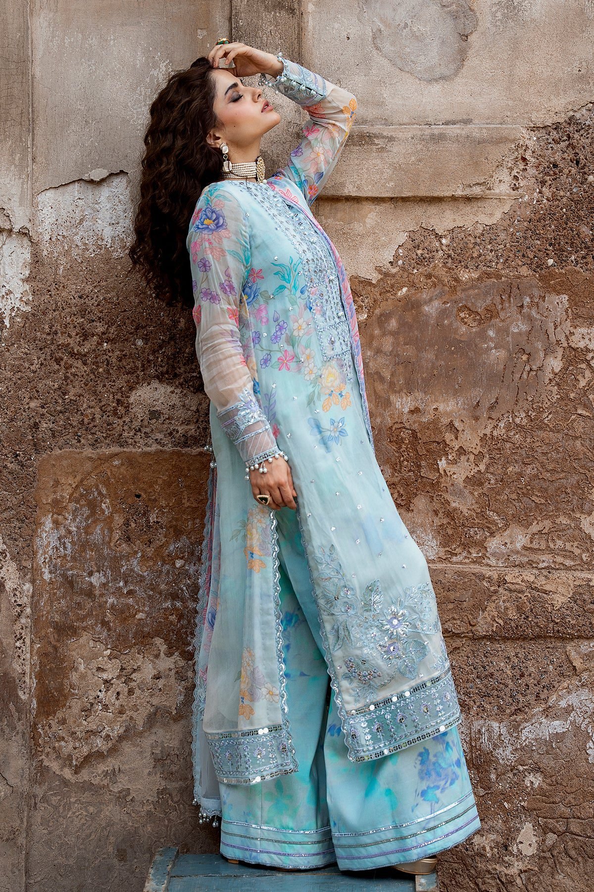 Charizma 3-PC Unstitched Embroidered Chiffon Collection VSLW6-11 - Image 4