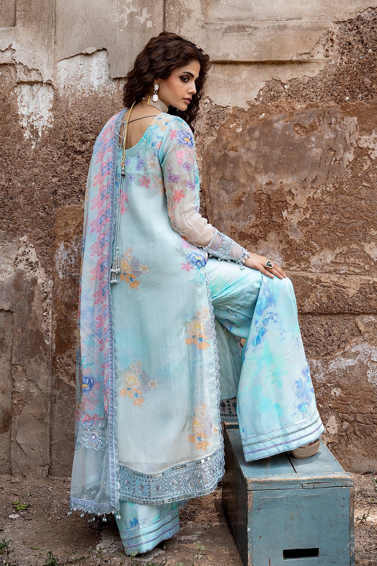 Charizma 3-PC Unstitched Embroidered Chiffon Collection VSLW6-11 - Image 5