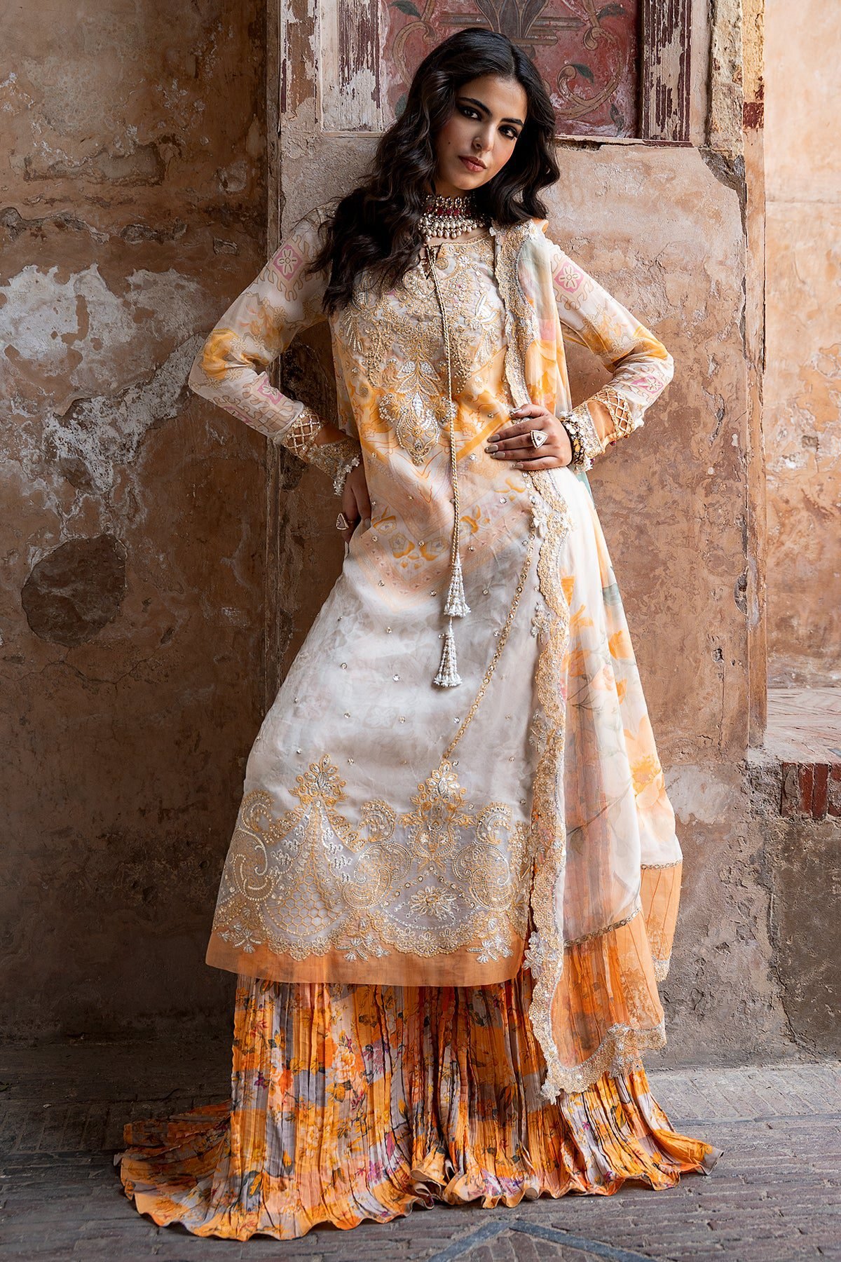 Charizma 3-PC Unstitched Embroidered Chiffon Collection VSLW6-06 - Image 4
