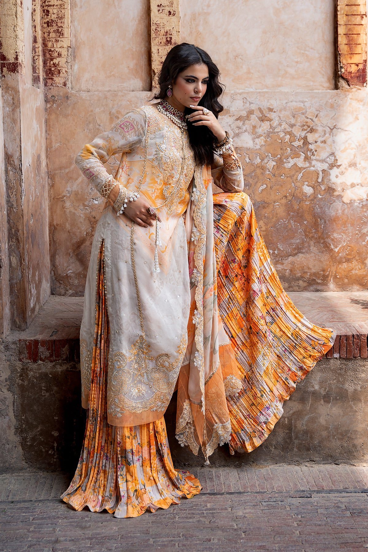 Charizma 3-PC Unstitched Embroidered Chiffon Collection VSLW6-06