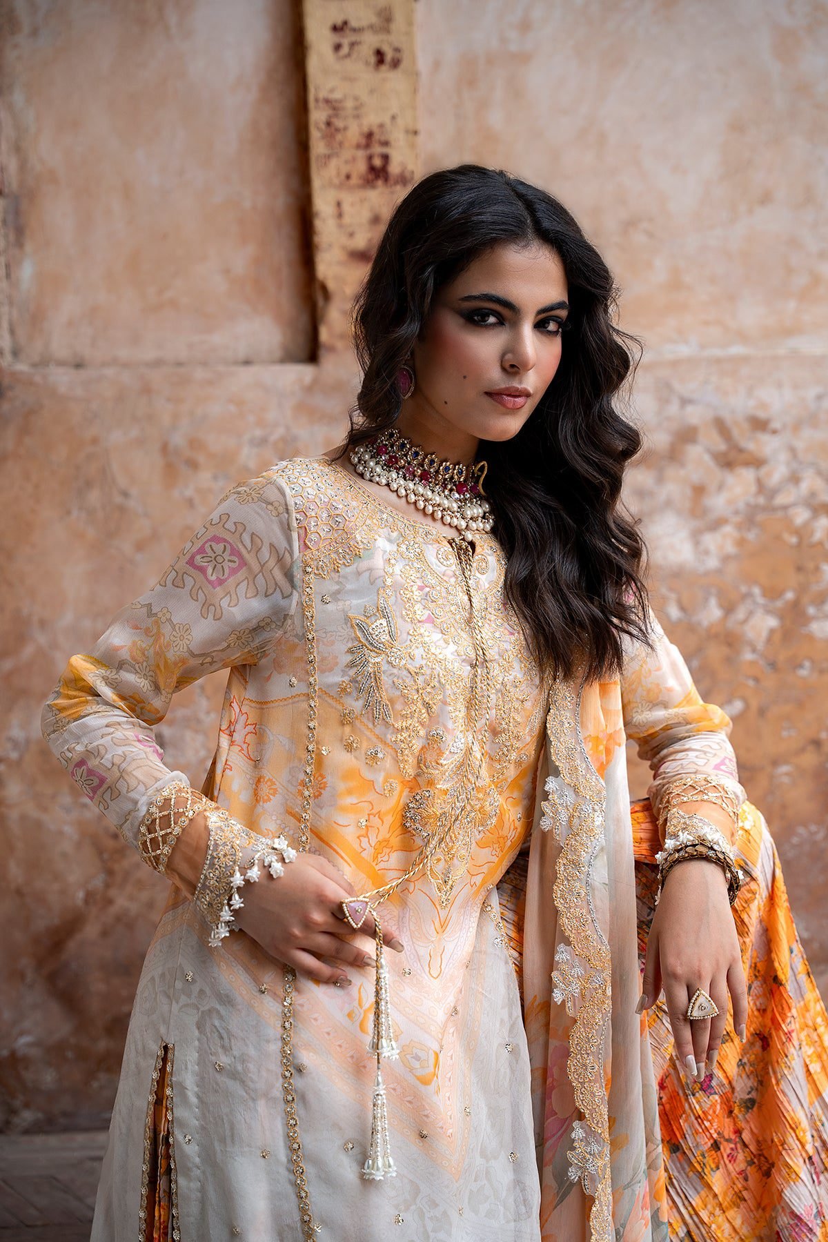 Charizma 3-PC Unstitched Embroidered Chiffon Collection VSLW6-06 - Image 2