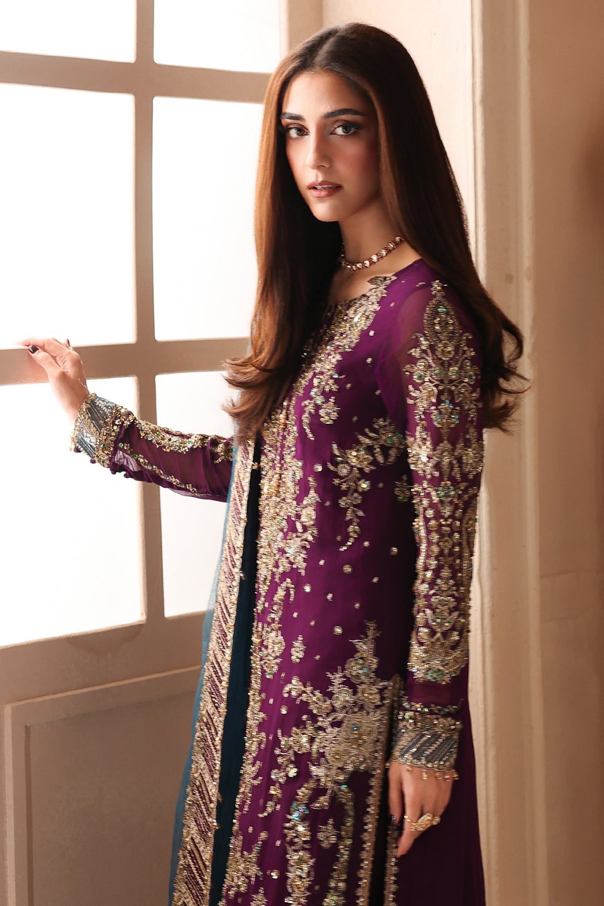 Charizma 3-PC Unstitched Embroidered Luxury Chiffon DJW6-01 - Image 3