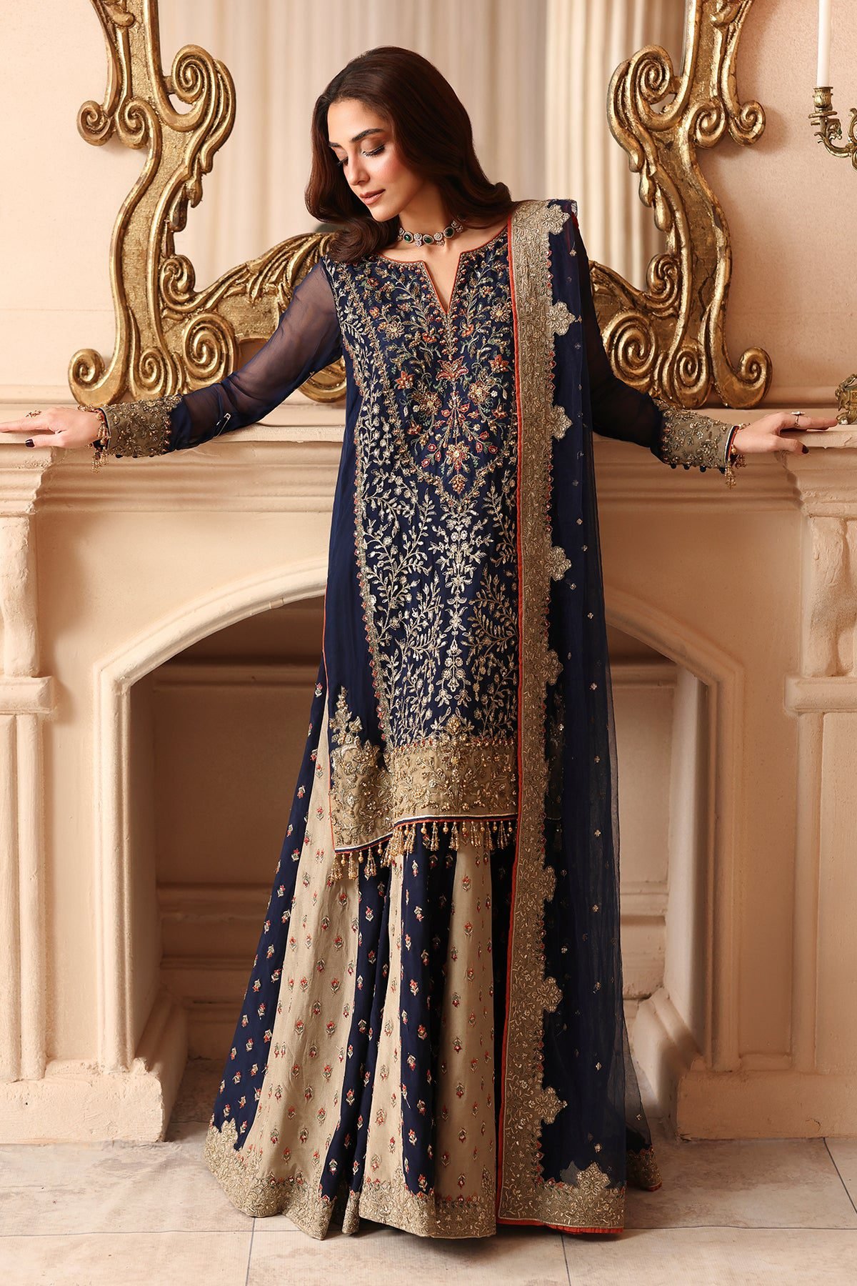 Charizma 3-PC Unstitched Embroidered Luxury Chiffon DJW6-02