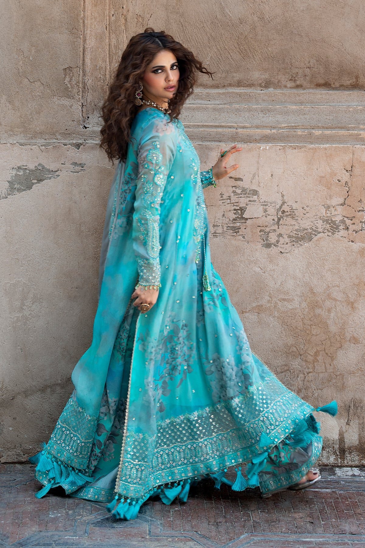 Charizma 3-PC Unstitched Embroidered Chiffon Collection VSLW6-08 - Image 4