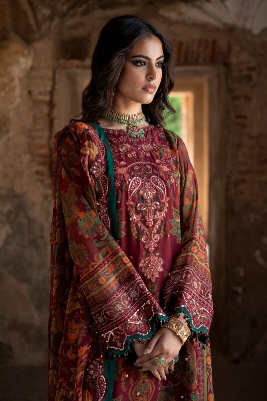 Charizma 3-PC Unstitched Embroidered Chiffon Collection VSLW6-04 - Image 2