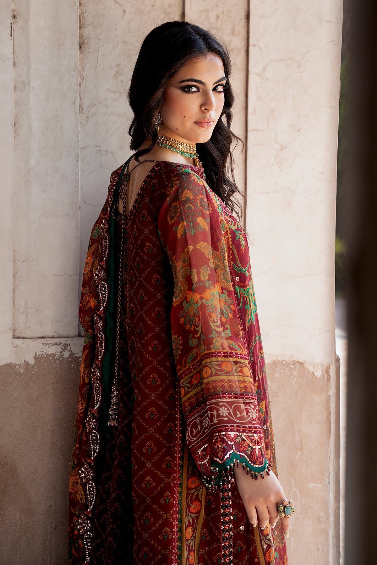 Charizma 3-PC Unstitched Embroidered Chiffon Collection VSLW6-04 - Image 3