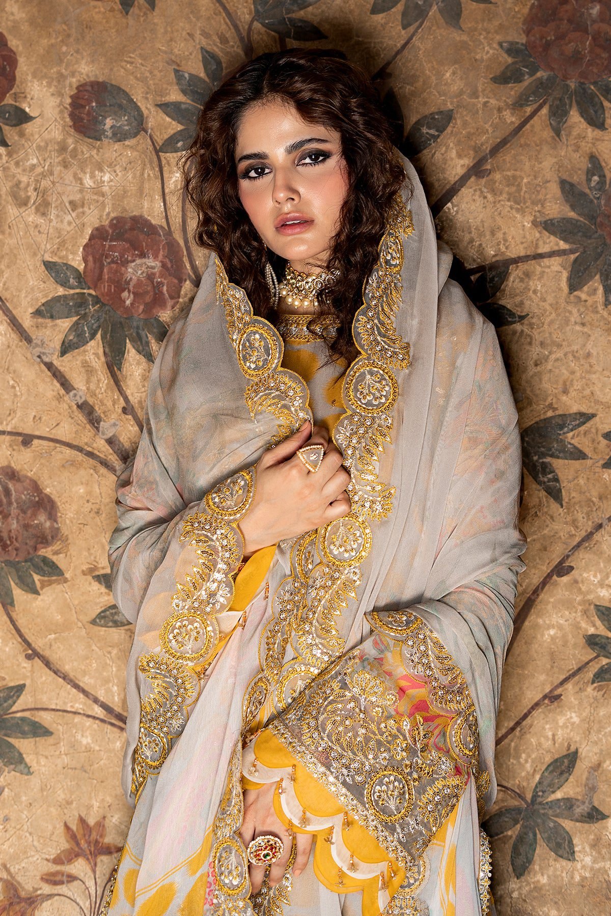 Charizma 3-PC Unstitched Embroidered Chiffon Collection VSLW6-07 - Image 2
