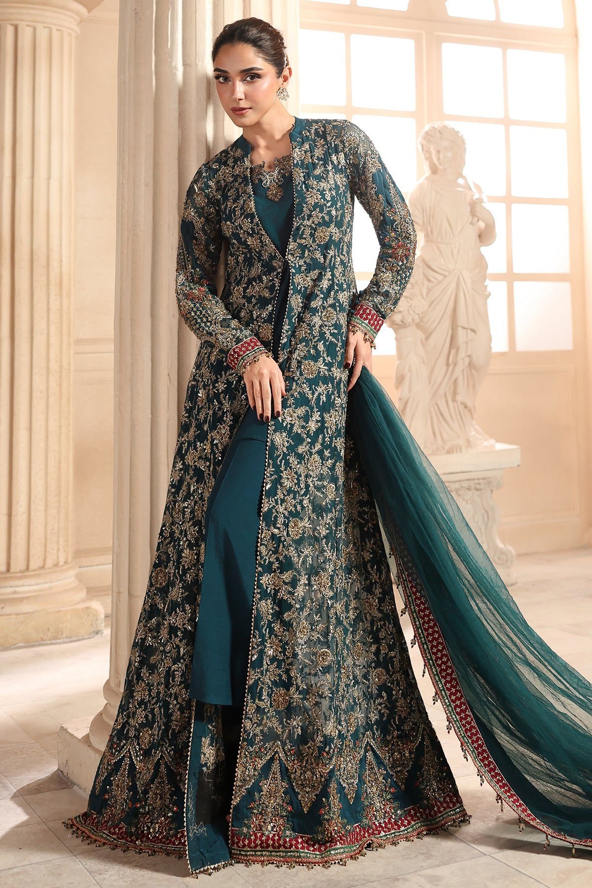 Charizma 3-PC Unstitched Embroidered Luxury Chiffon DJW6-05 - Image 3