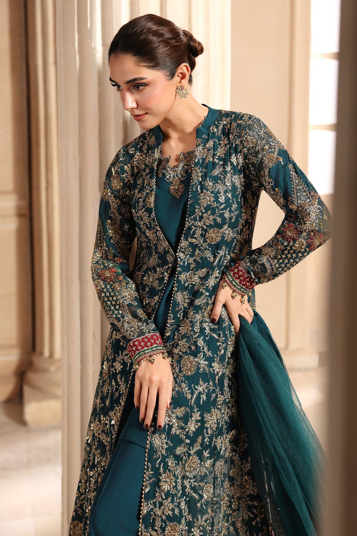 Charizma 3-PC Unstitched Embroidered Luxury Chiffon DJW6-05 - Image 2