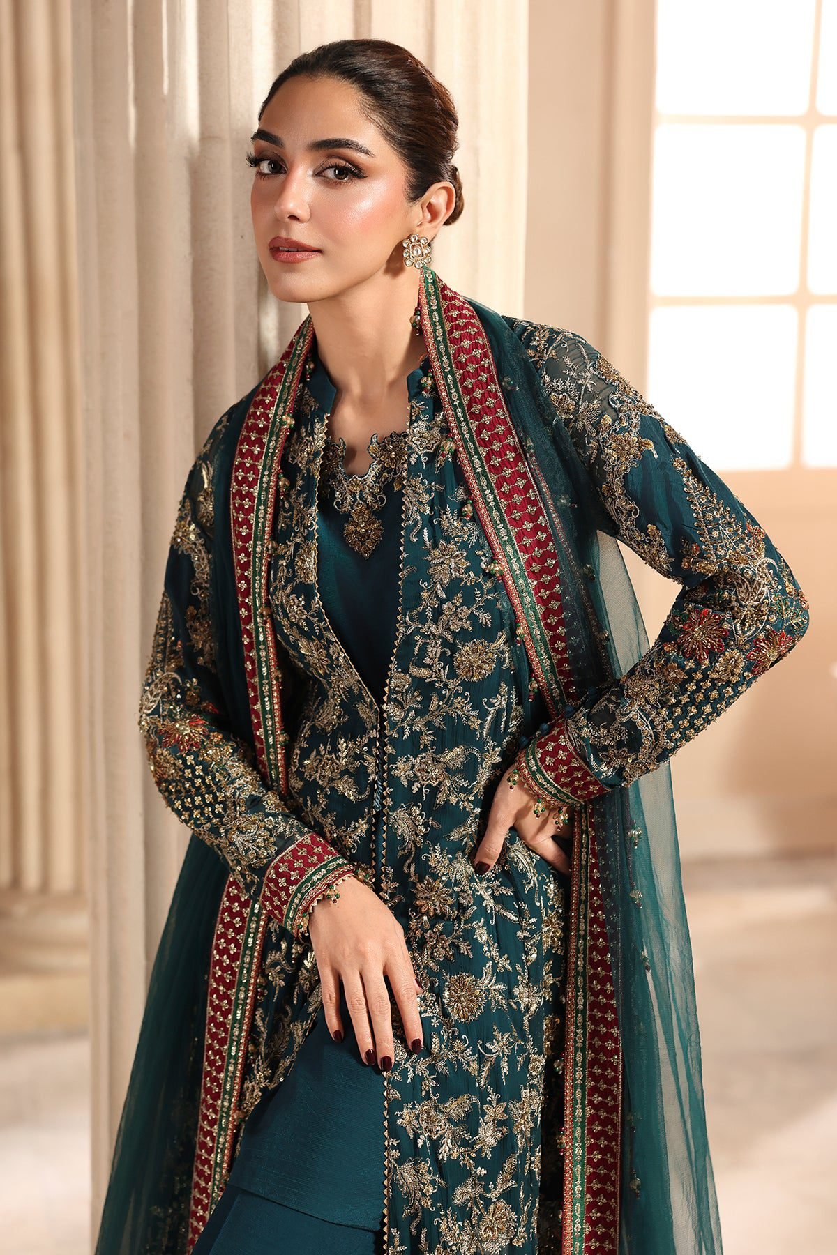 Charizma 3-PC Unstitched Embroidered Luxury Chiffon DJW6-05 - Image 4