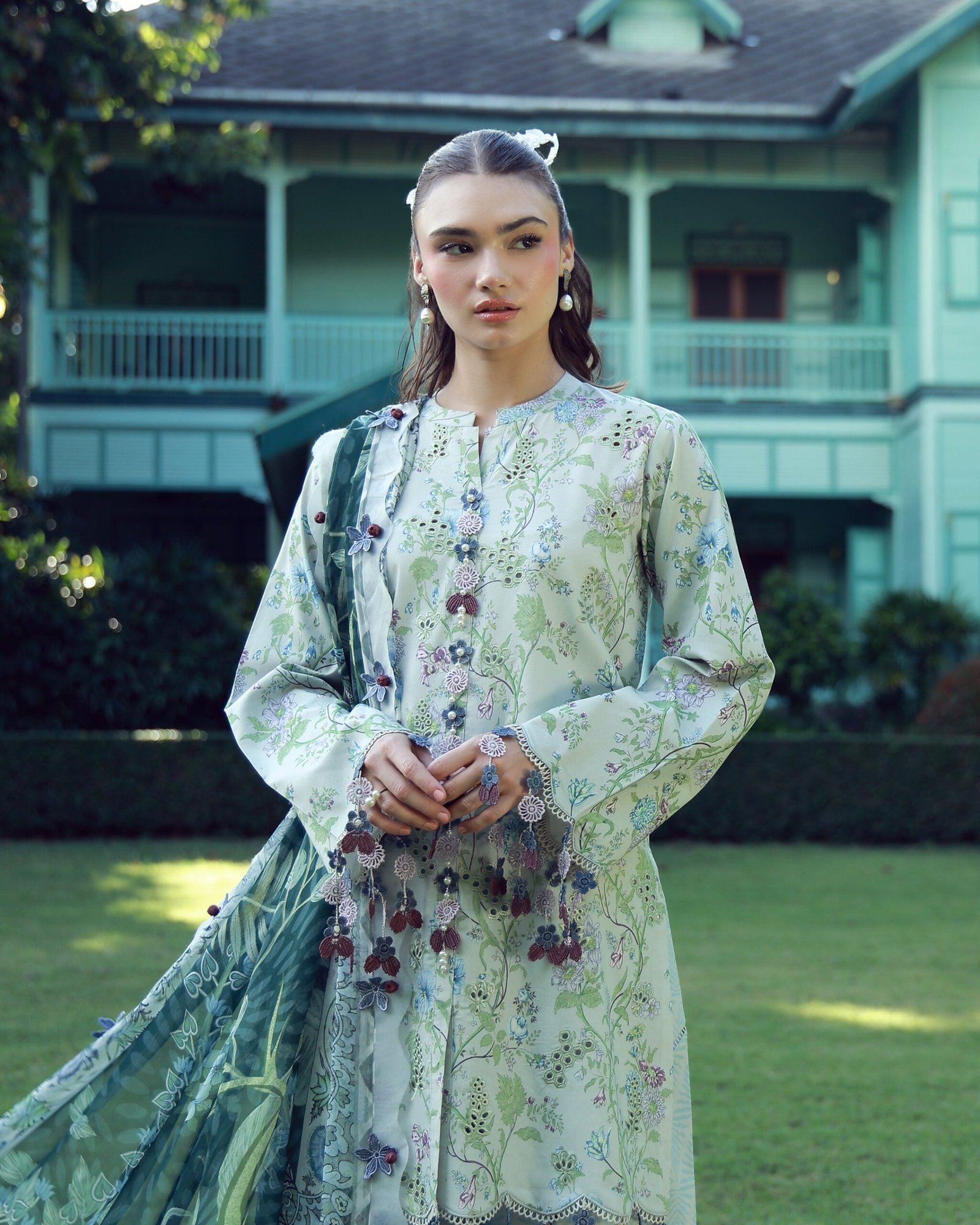 Jade Tropical Prints LUMEA EMB CAMBRIC – LUNE - Image 3