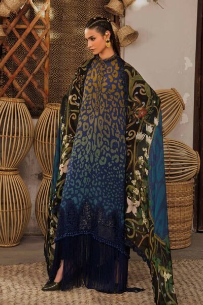 M Prints Maria B | Embroidered Linen Suit – Blue (MPT-3101-B)