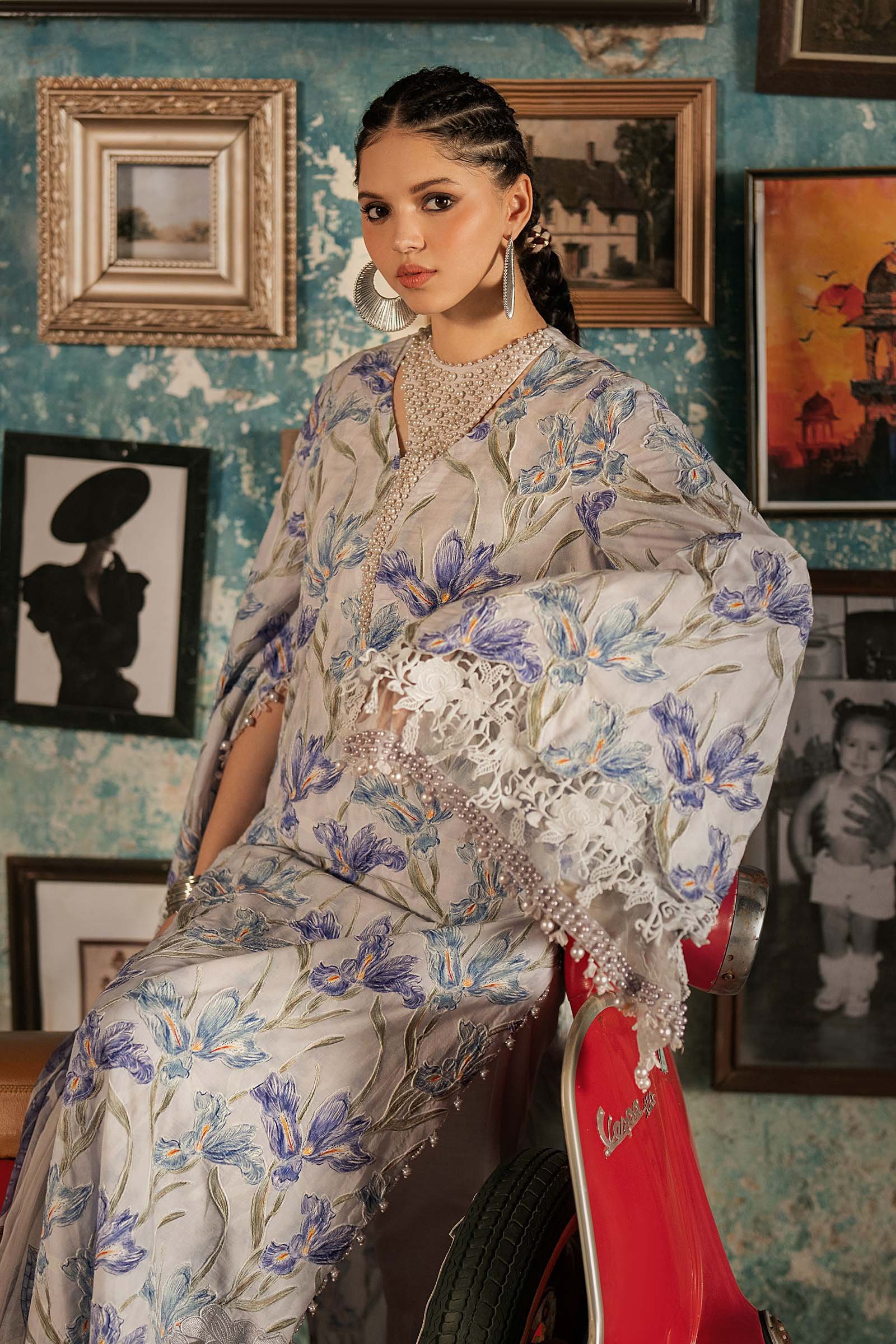 M Prints Maria B | Embroidered Cambric Suit – Lilac (MPT-3104-A)