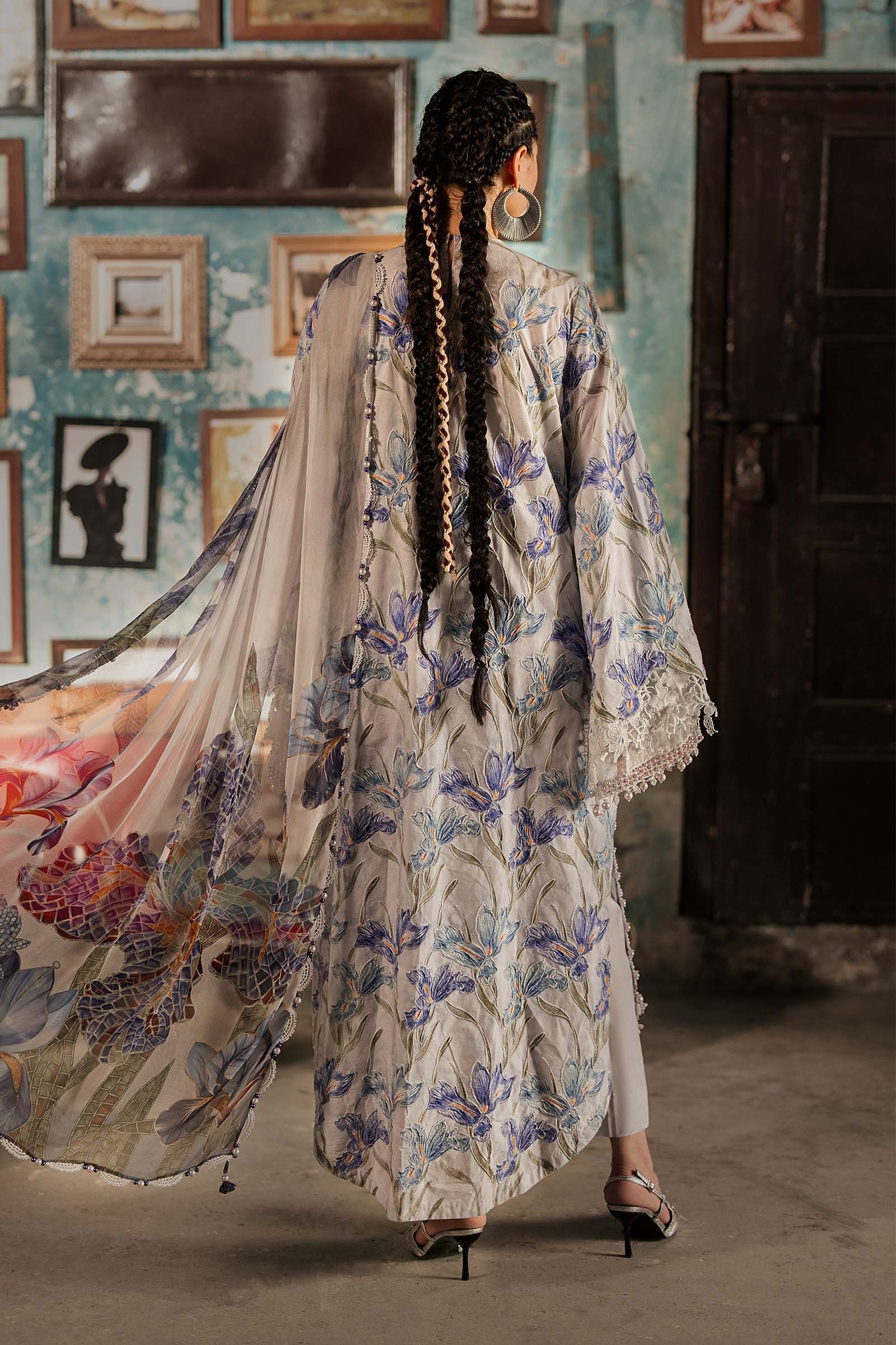 M Prints Maria B | Embroidered Cambric Suit – Lilac (MPT-3104-A) - Image 2