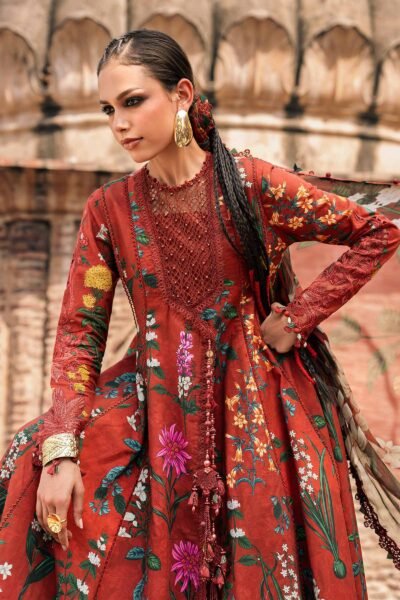 M Prints Maria B | Embroidered Cambric Suit – Rust (MPT-3106-B)