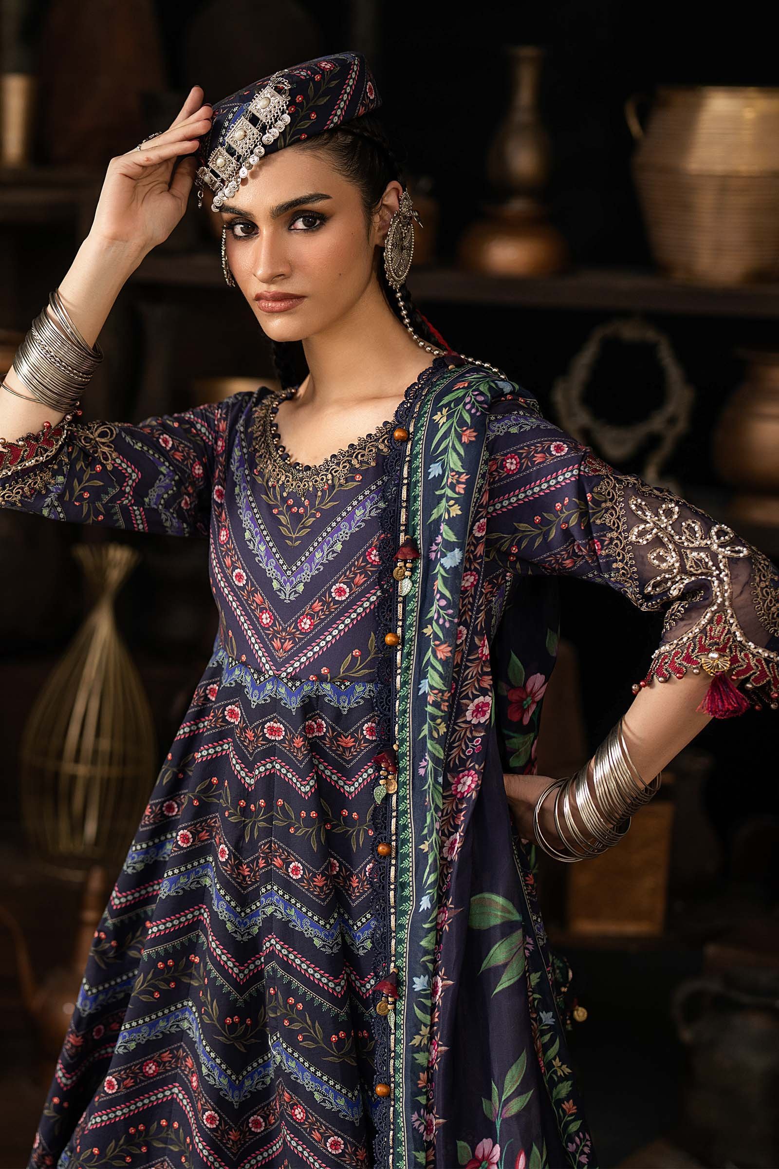 M Prints Maria B | Embroidered Cambric Suit – Blue (MPT-3107-B)