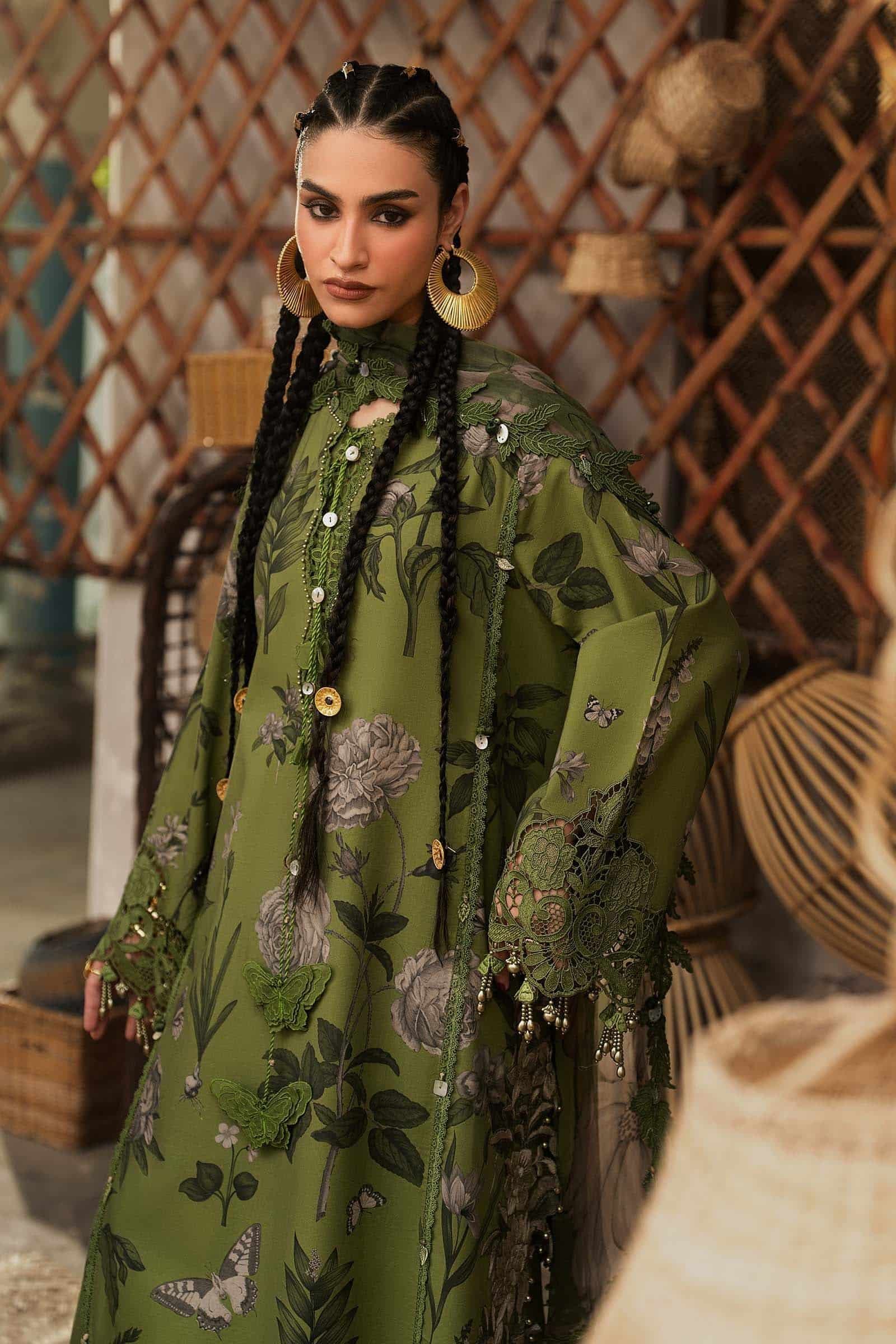 M Prints Maria B | Embroidered Cambric Suit – Green (MPT-3109-B)