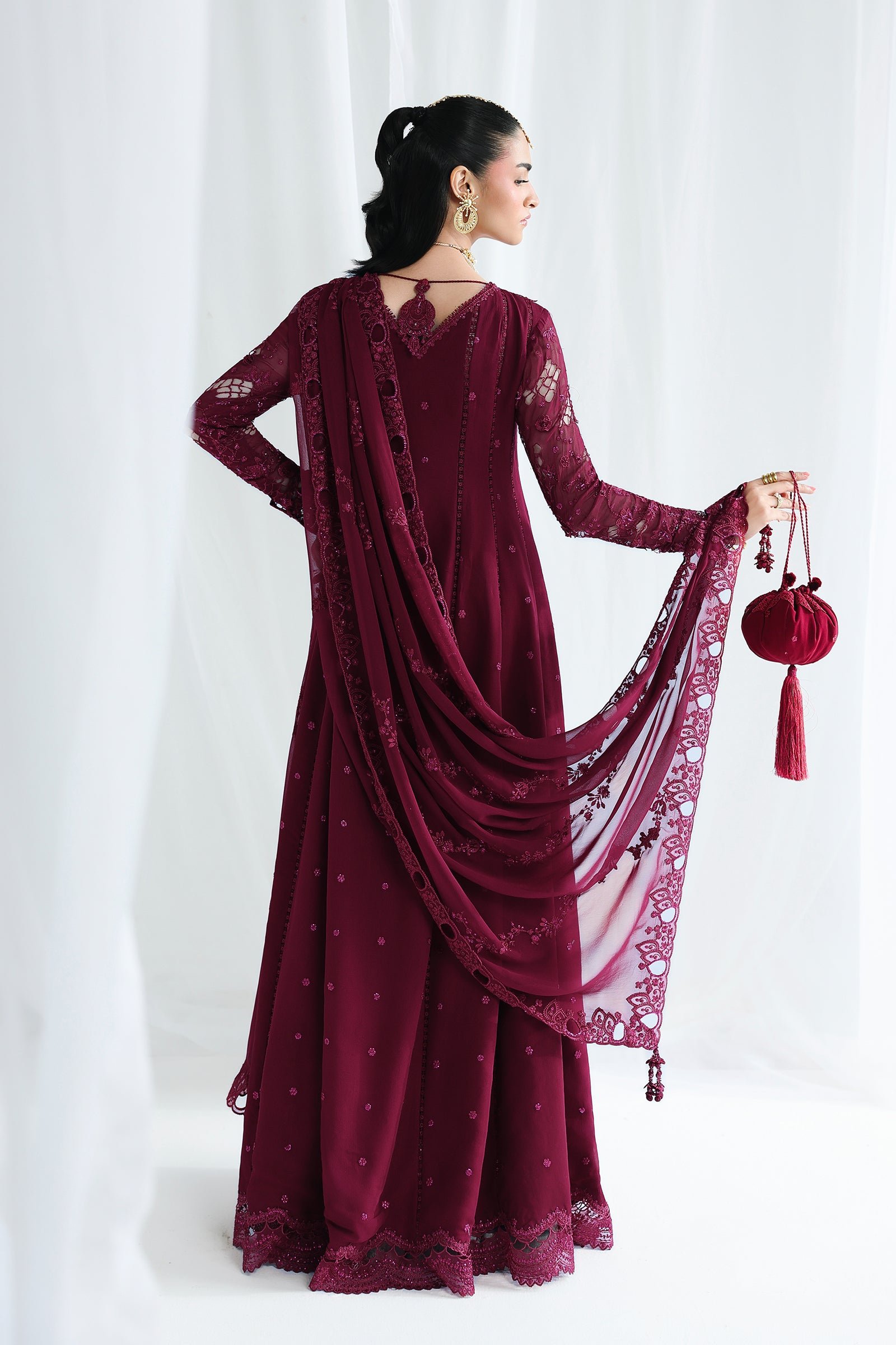 Qalamkar Chiffon Collection QCC-03 WAFA - Image 3