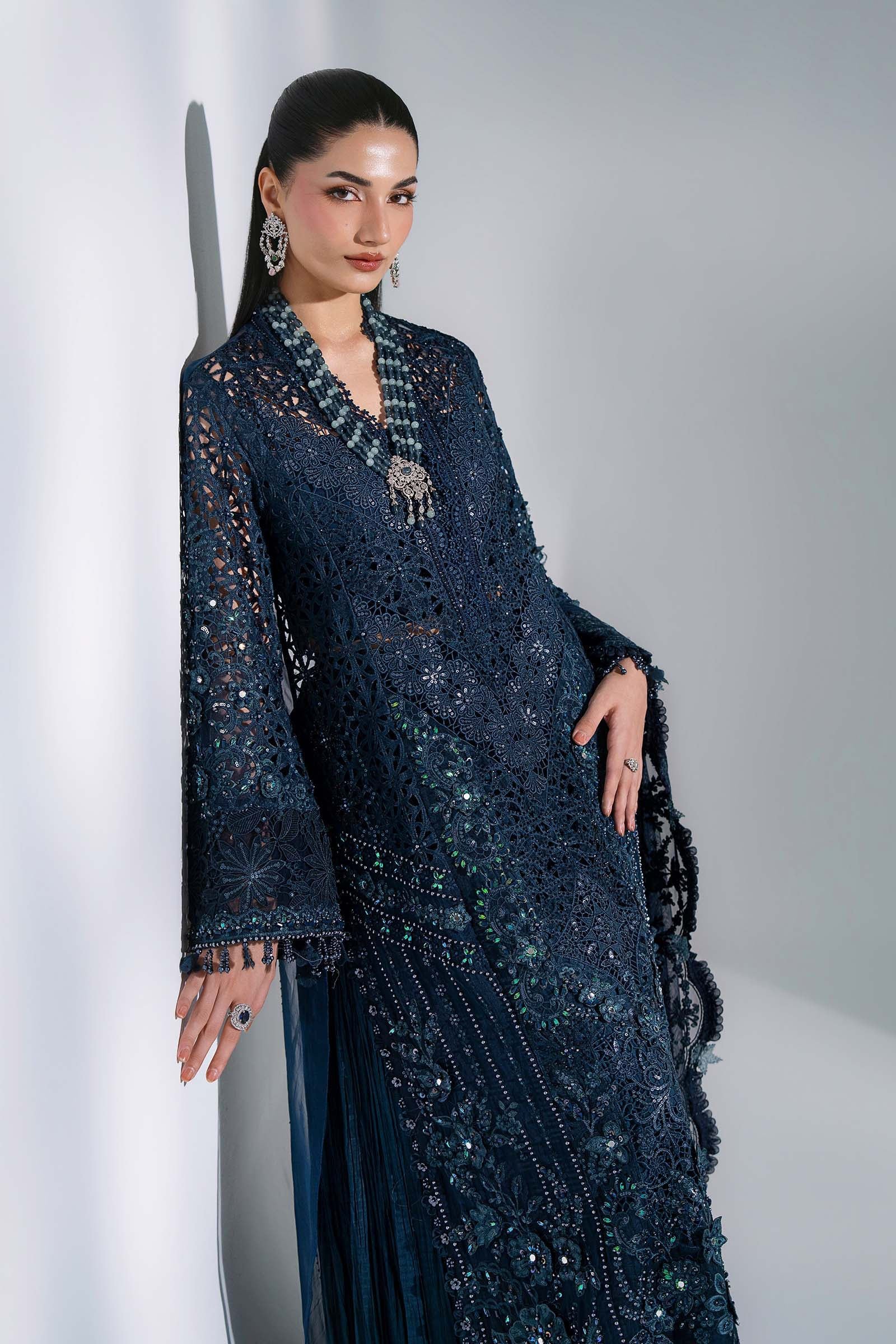 Maria B Mbroidered BD-3106 3 Piece Unstitched Embroidered Organza Suit