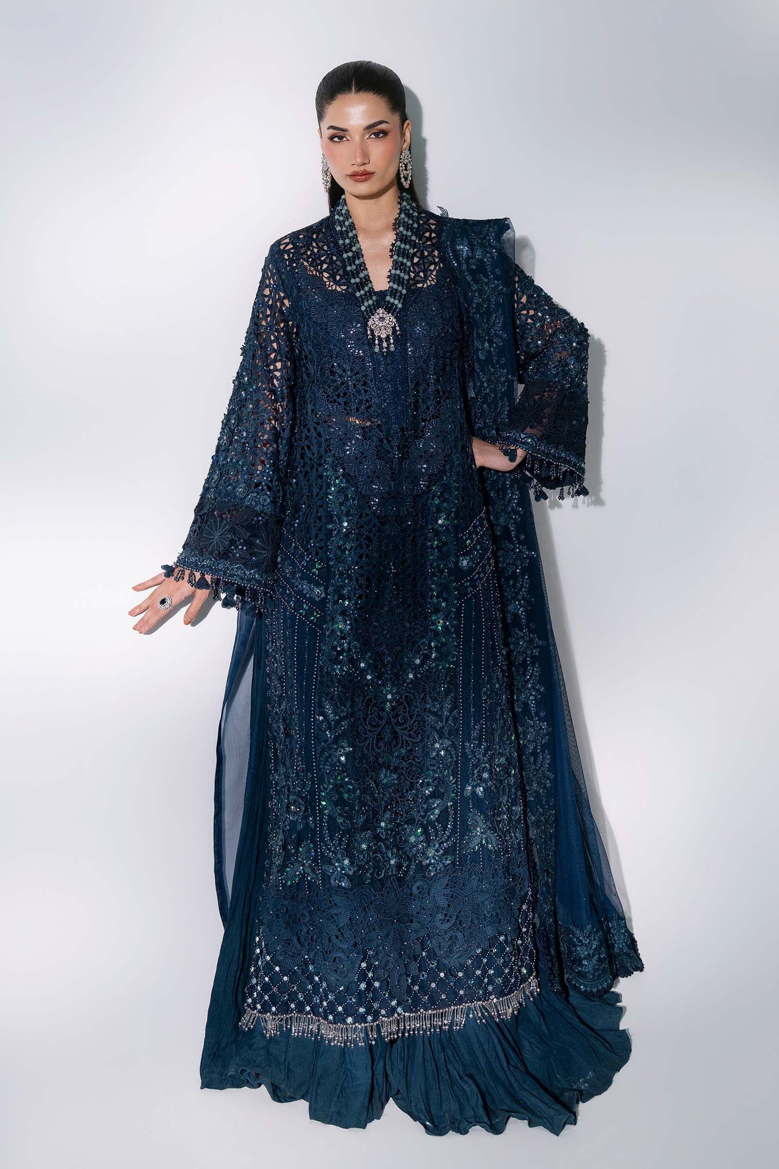 Maria B Mbroidered BD-3106 3 Piece Unstitched Embroidered Organza Suit - Image 3