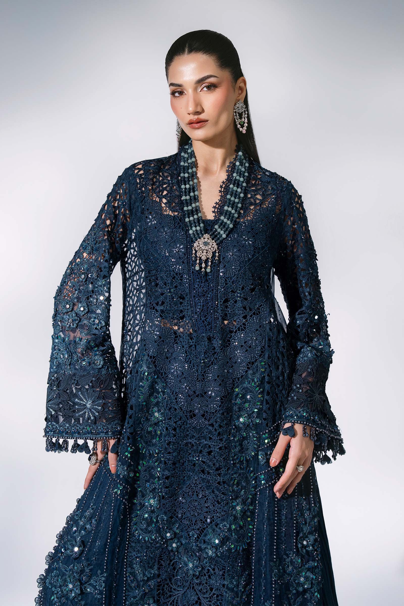 Maria B Mbroidered BD-3106 3 Piece Unstitched Embroidered Organza Suit - Image 2